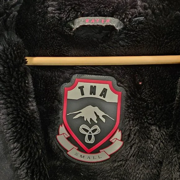 Aritzia TNA Black Faux-Fur trim Hooded Mid-Length Parka size S - Picture 8 of 16